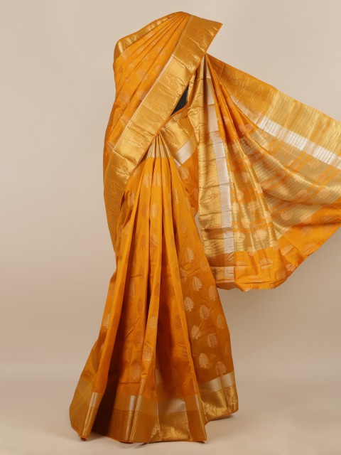 

Pothys Mustard Woven Design Jute Silk Saree