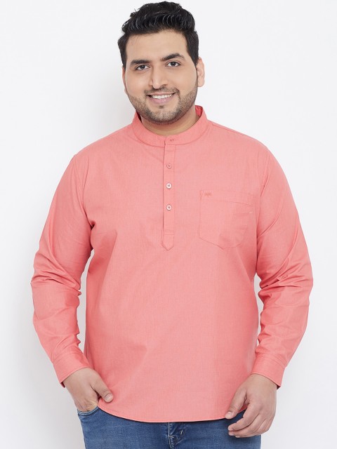 

Chennis Men Coral Solid Plus Size Kurta