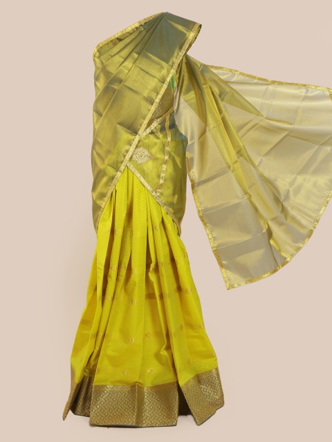 

Pothys Green Printed Tissue Half Saree