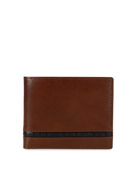 

Da Milano Men Brown & Black Textured Two Fold Wallet