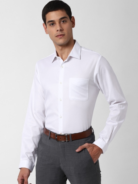 

Peter England Men White Regular Fit Self Design Casual Shirt