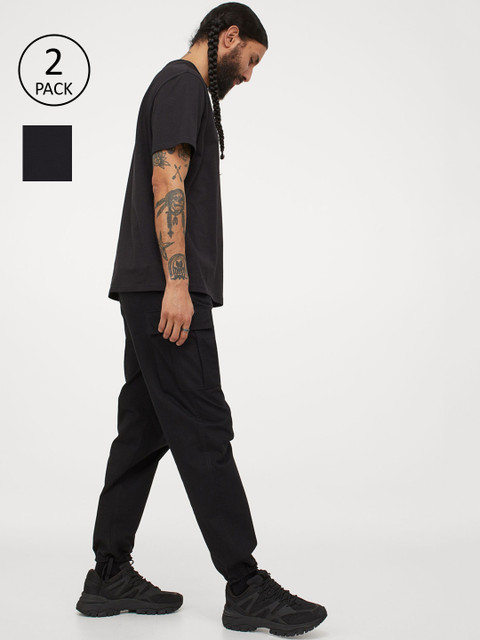 

H&M Men Black 2-Pack COOLMAX T-shirts
