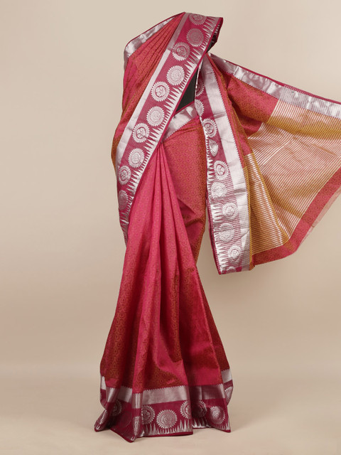 

Pothys Red Woven Design Jute Silk Saree