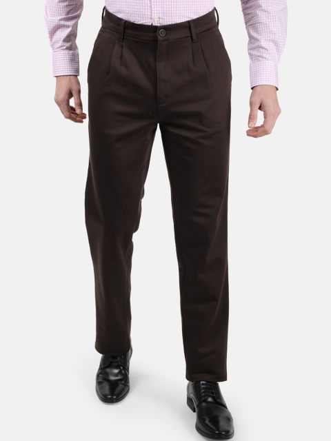

Monte Carlo Men Brown Regular Fit Solid Formal Trousers