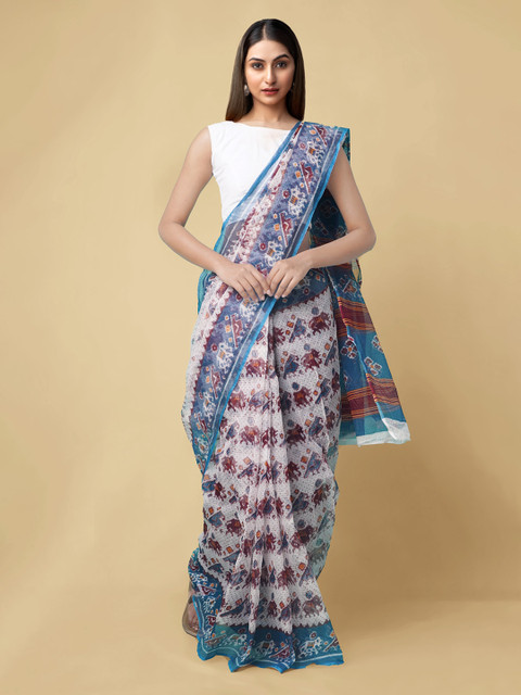 

Unnati Silks Off-White Pure Cotton Printed Kota Saree