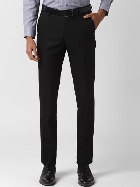 

Peter England Men Black Slim Fit Solid Formal Trousers