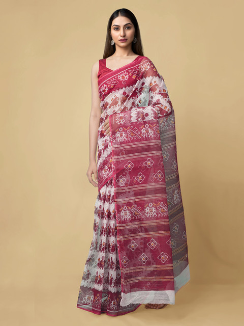 

Unnati Silks Beige Pure Cotton Printed Kota Sustainable Saree