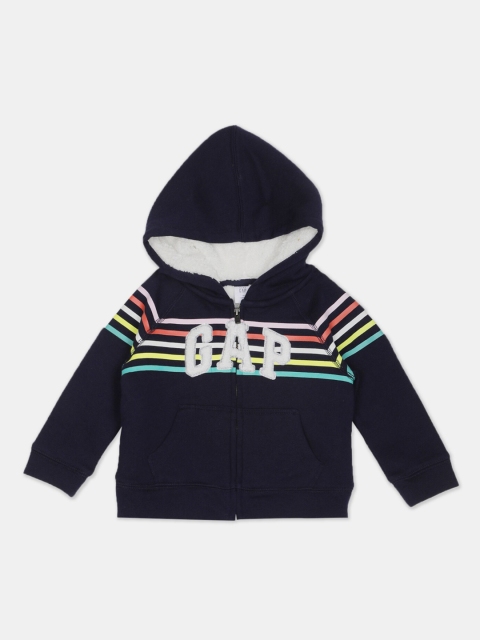 

GAP Boys Blue Printed Hooded Sweatshirt