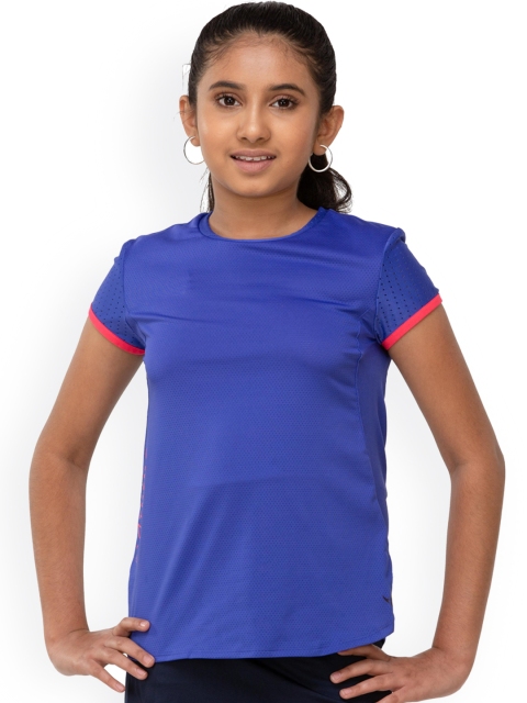 

Domyos By Decathlon Unisex Kids Purple Solid Round Neck T-shirt