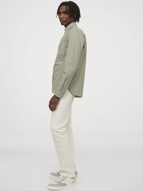 

H&M Men Green Regular Fit Oxford Shirt