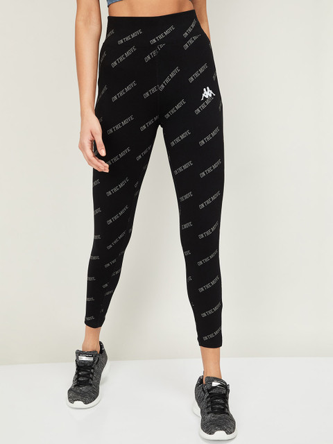 

Kappa Women Black & Grey Printed Tights