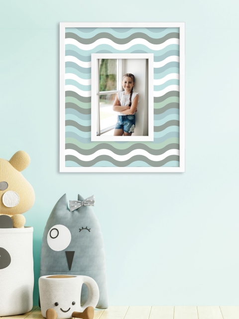 

RANDOM White & Green Printed Wall Photo Frame