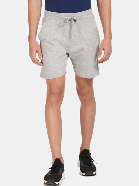 

Aeropostale Men Grey Solid Regular Fit Sports Shorts