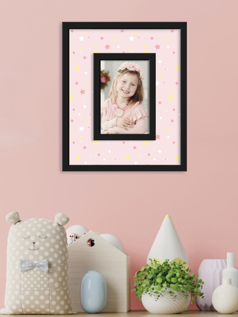 

RANDOM Pink & Black Printed Synthetic MDF Wood Individual Wall Photo Frame