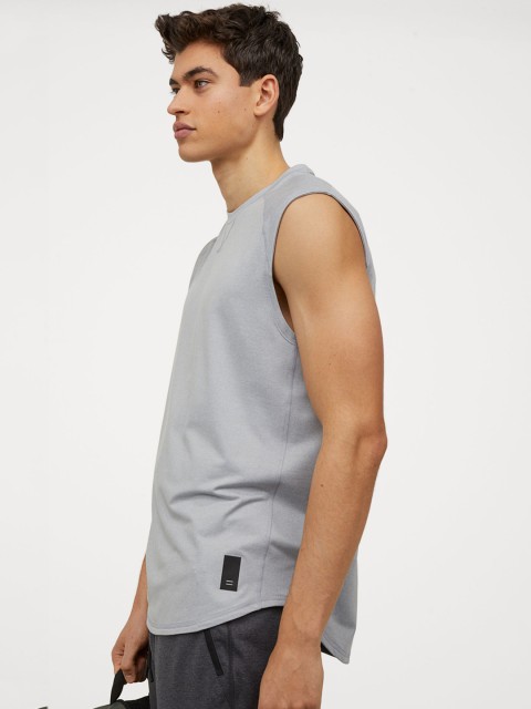 

H&M Mens Grey Loose Fit Sports vest top