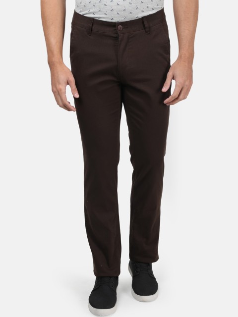 

Monte Carlo Men Brown Regular Fit Solid Regular Trousers