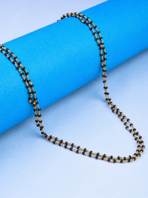 

Alankruthi Women Gold-Toned & Black Brass Gold-Plated Layered Chain