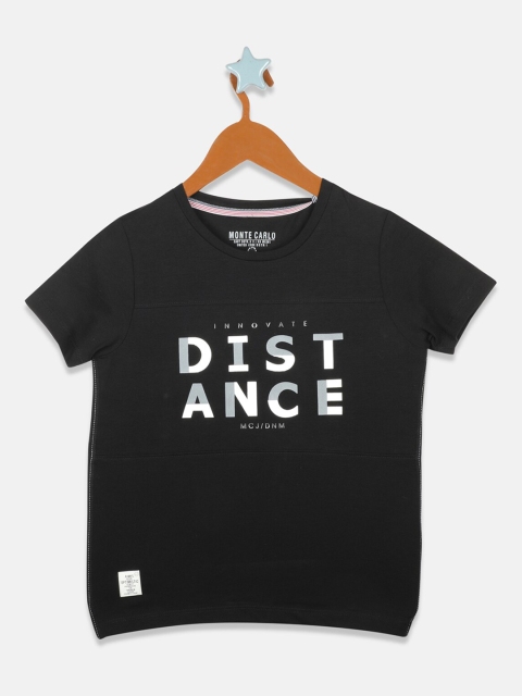 

Monte Carlo Boys Black Printed Round Neck T-shirt