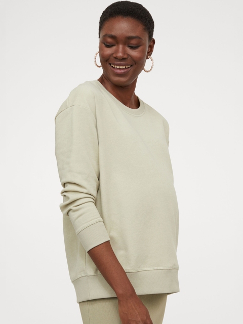 

H&M Women MAMA Pastel Green Sweatshirt