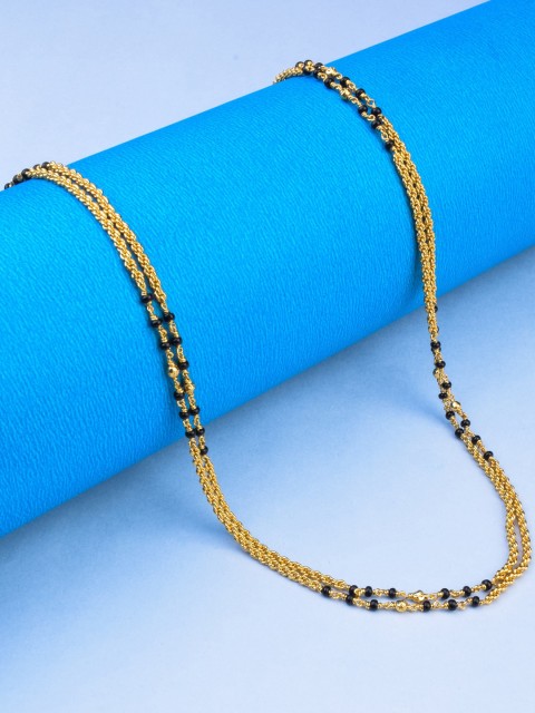 

Alankruthi Gold-Toned & Black Brass Gold-Plated Layered Chain