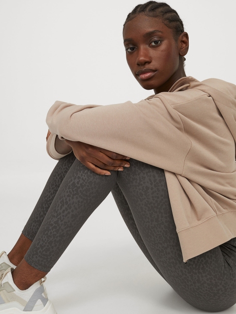 

H&M Women Grey Solid Sports Tights