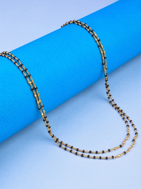 

Alankruthi Gold-Toned & Black Brass Gold-Plated Layered Chain