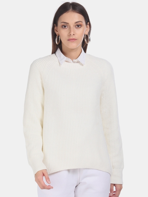

GAP Women White Solid Cardigan Sweater