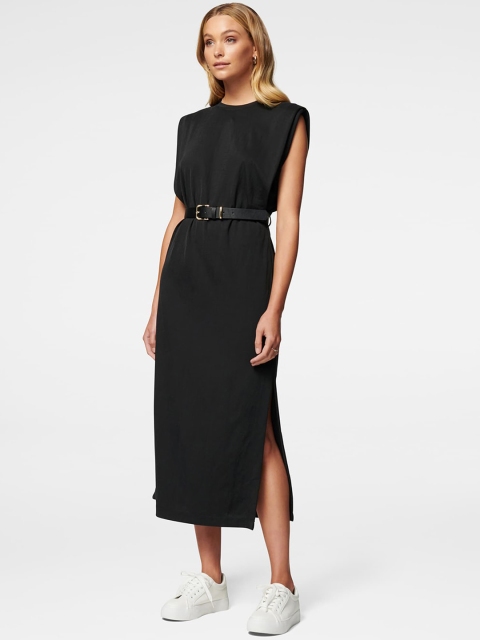 

Forever New Women Black Solid A-Line Dress