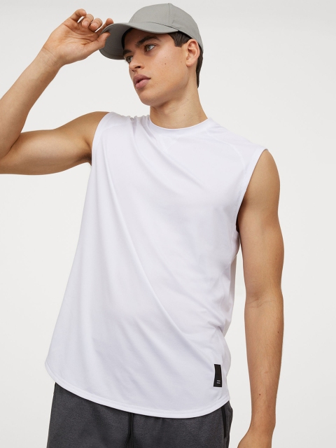 

H&M Mens White Loose Fit Sports vest top