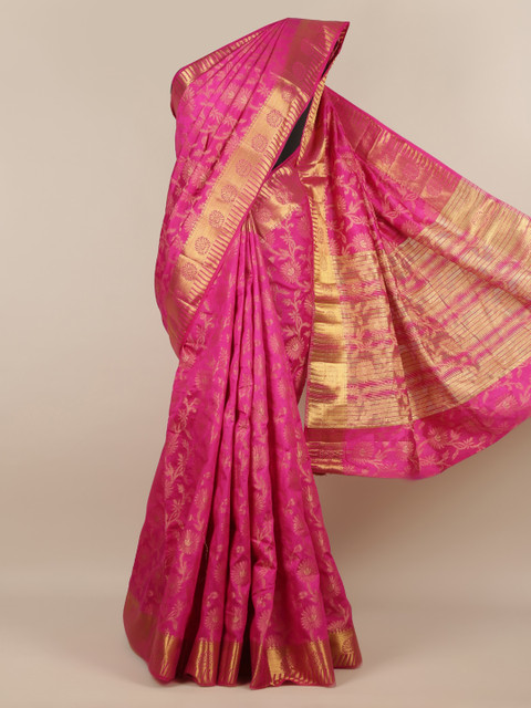 

Pothys Magenta Woven Design Jute Silk Saree