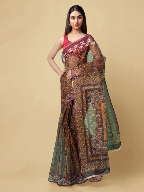 

Unnati Silks Green Pure Cotton Printed Kota Saree