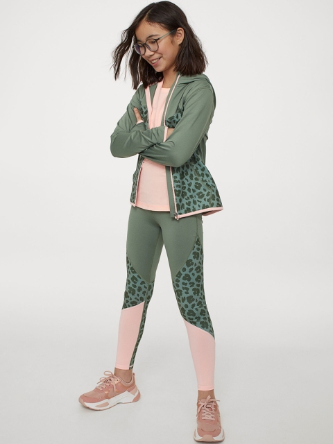 

H&M Girls Green & Peach Sports Tights