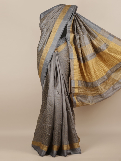 

Pothys Grey Woven Design Jute Silk Saree