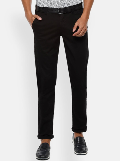 

Van Heusen Sport Men Black Slim Fit Solid Regular Trousers