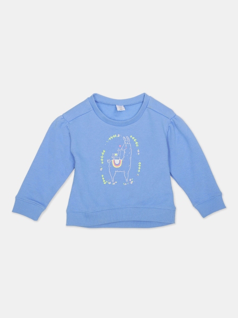 

GAP Girls Blue Printed Sweatshirt