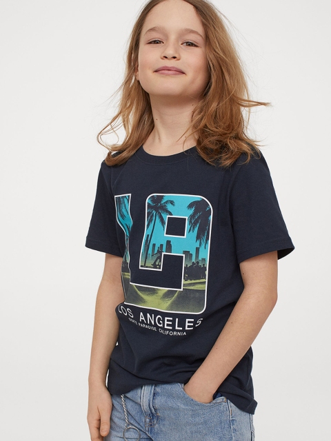 

H&M Boys Blue Printed T-shirt