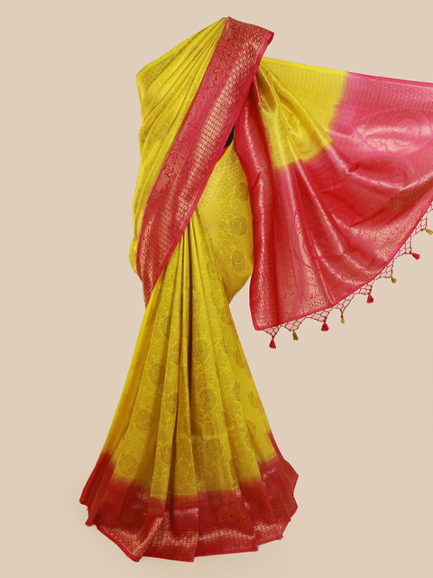 

Pothys Yellow Art Silk Woven Design Banarasi Saree