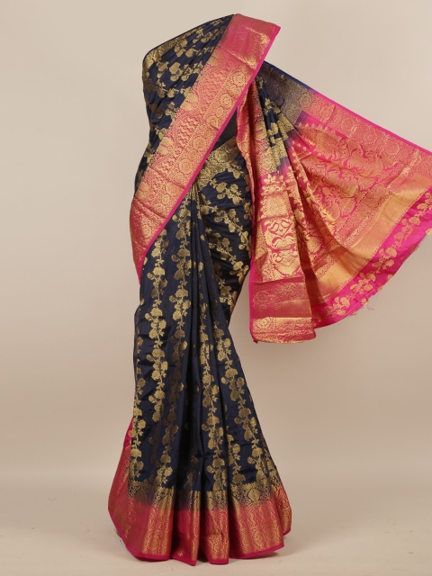

Pothys Navy Blue Woven Design Jute Silk Saree