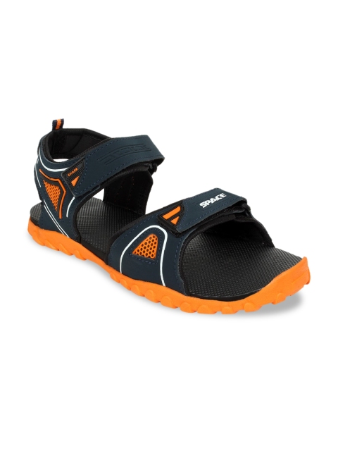 

Space Men Navy Blue & Orange Sports Sandals