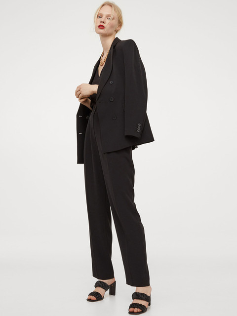 

H&M High-waisted trousers, Black