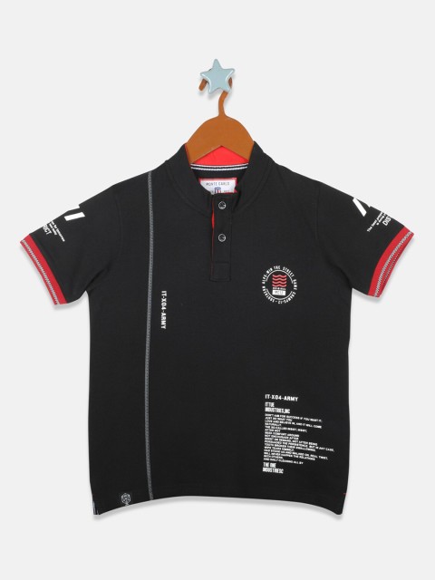 

Monte Carlo Boys Black Solid Polo Collar T-shirt