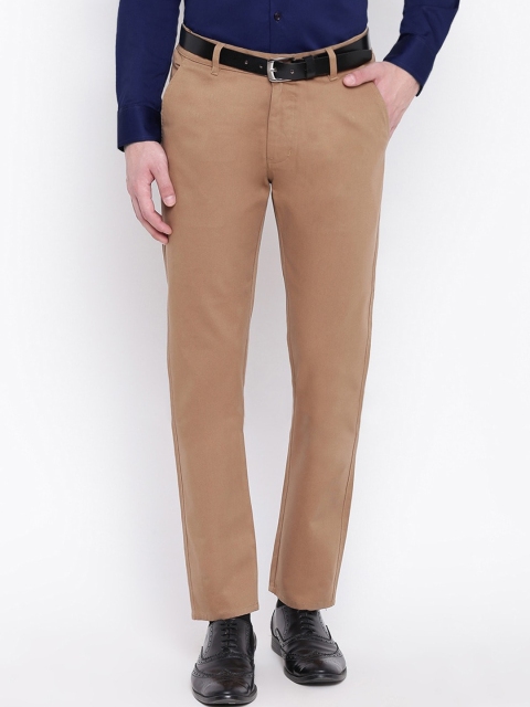 

Hancock Men Khaki Slim Fit Solid Formal Trousers