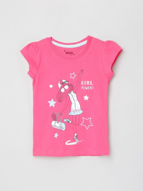 

max Pink Printed Pure Cotton Regular Top