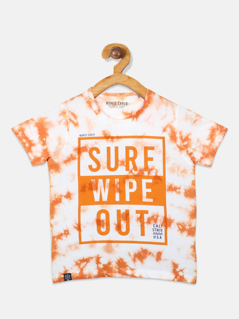 

Monte Carlo Boys Orange Printed Round Neck T-shirt