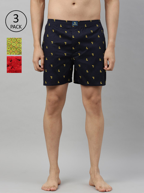 

Joven Men Red & Green Pack Of 3 Printed Boxers-JB3P-JVKLGT