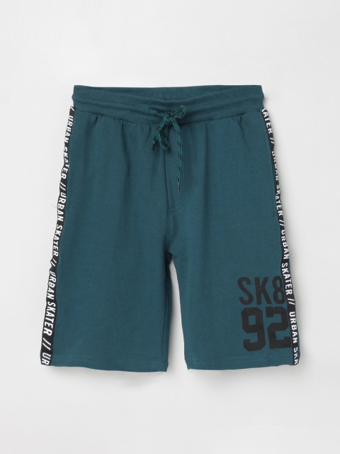 

max Boys Teal Printed Regular Fit Regular Shorts
