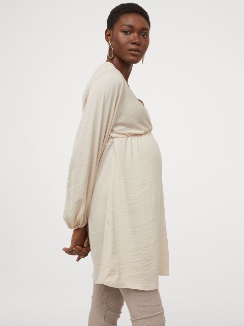

H&M Women MAMA Beige Wrap Dress