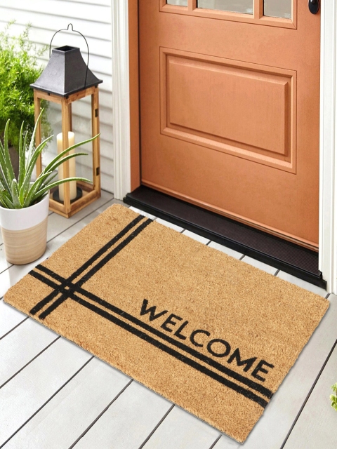 

HomeStorie Brown & Black Printed Coir Anti-Skid Doormat