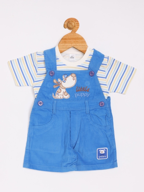 

Olio Kids Boys Blue & White Striped T-shirt with Romper
