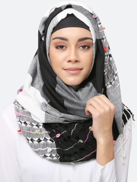 

MOMIN LIBAS Women Multicoloured Colourblocked Hijab Scarf, Multi
